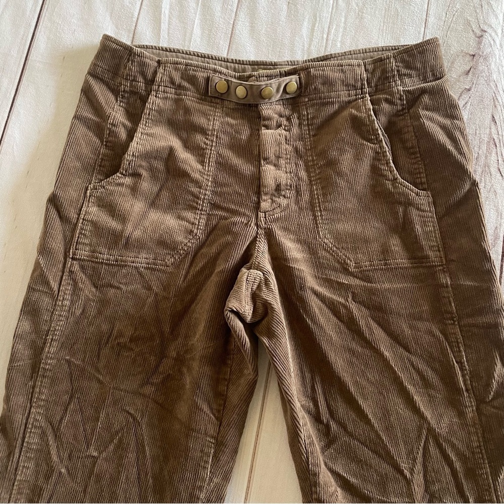 Y2k Corduroy Cropped Capri Pants Women’s 6 Brown Cinch Button Outdoor 90s Pulp - Picture 3 of 14